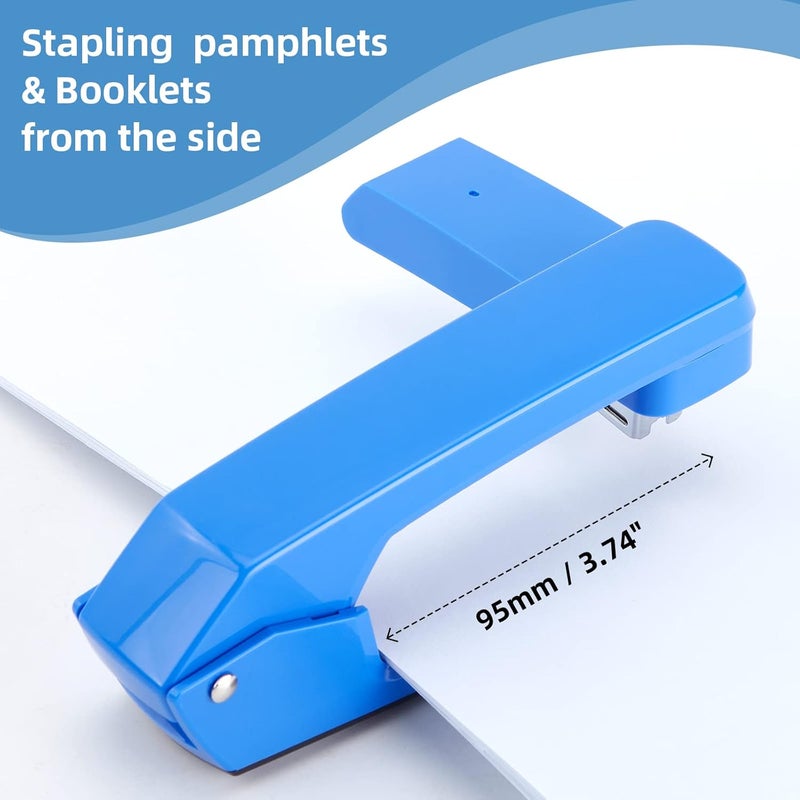 EZWORK Deli/ Swing-Arm Swivel Stapler, 25 Sheets Capacity, 360 Degree Rotate Desk Staplers with 1000 Staples for Booklet or Book Binding, Blue - Image 2